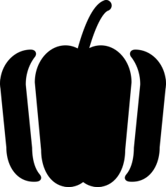Garden Capsicum Outline Icon Svg Set, Free Vectors File